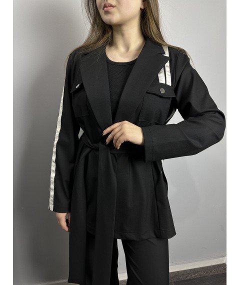 Женский нарядный костюм брючный черный Modna KAZKA MKNP3585-1 54