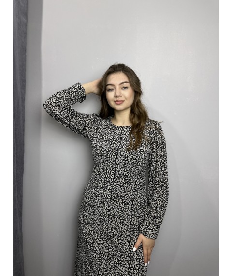 Платье женское миди черное "Луїза" Modna KAZKA MKPR2913-2