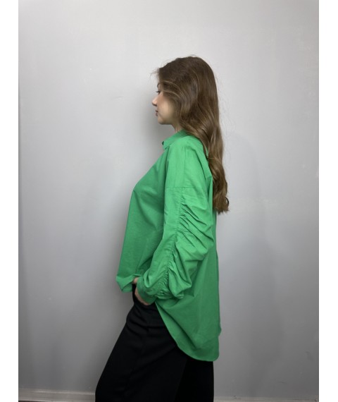 Женская рубашка зелёная дизайнерская Modna KAZKA MKKC9026-1 42