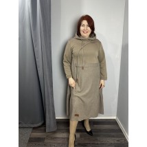 Платье женское коричневое с капюшоном миди Modna KAZKA MKPR2912-2 48