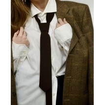 Женский галстук коричневый слим Modna KAZKA MKCRA202026