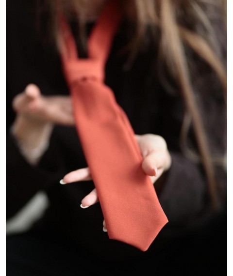 Женский рыжий галстук слим Modna KAZKA MKCRA202022 onesize