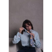 Женский галстук голубой с абстрактным принтом Modna KAZKA MKCRA202028