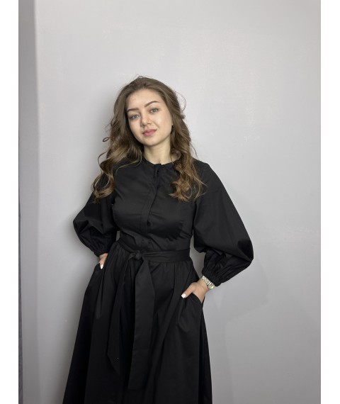 Платье женское черное миди Modna KAZKA MKAS23-2 44