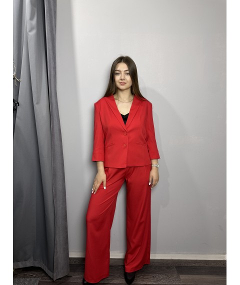 Женский костюм красный с брюками Фелон Modna KAZKA MKSN2351/2344-04 48
