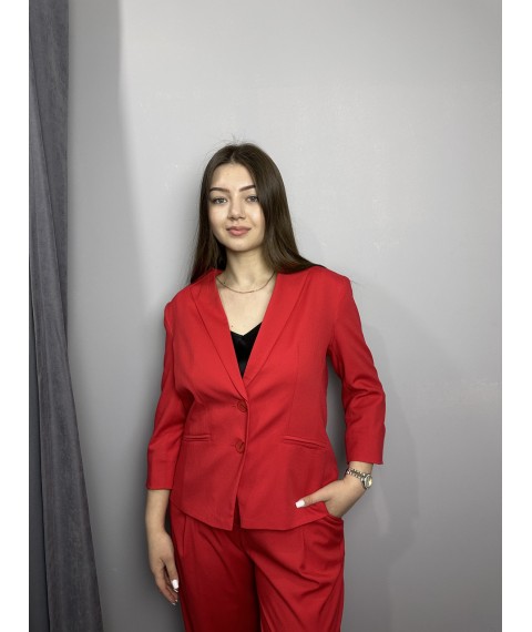 Женский костюм красный с брюками Фелон Modna KAZKA MKSN2351/2344-04 44