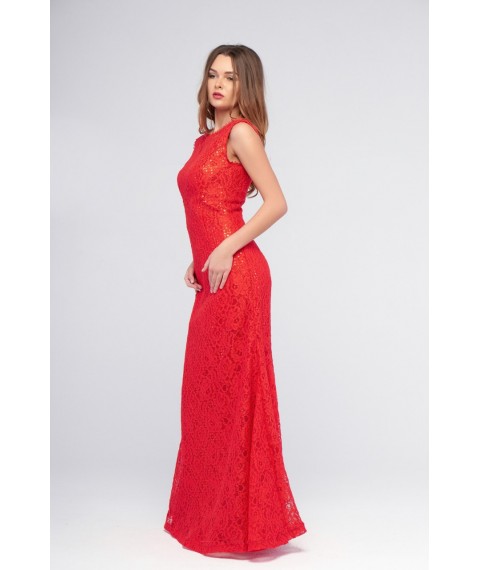 Платье женское вечернее красное с открытой спиной Modna KAZKA MKRM445 44