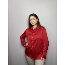 Блуза женская дизайнерская красная на пуговицах Modna KAZKA MKJL30775 42