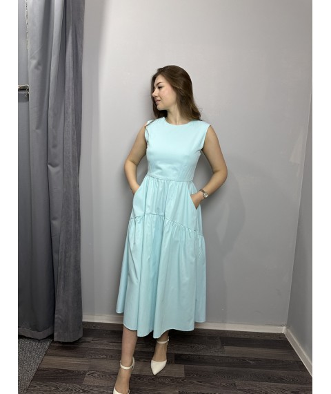Платье женское бирюзовое миди Modna KAZKA MKAS1-1 46