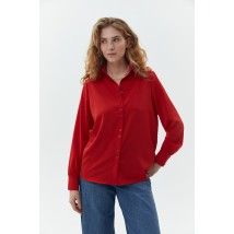 Блуза женская базовая красная большого размера Modna KAZKA MKAZ6659-1 52