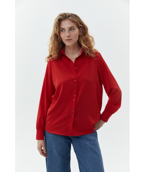 Блуза женская базовая красная большого размера Modna KAZKA MKAZ6659-1 54