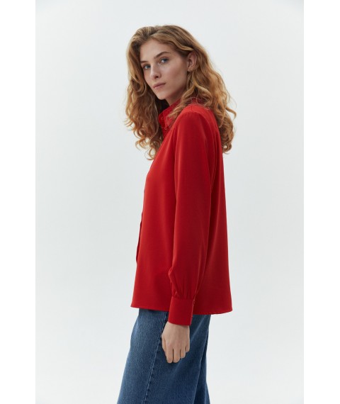 Блуза женская базовая красная большого размера Modna KAZKA MKAZ6659-1