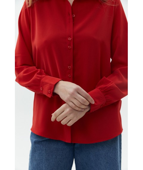 Блуза женская базовая красная большого размера Modna KAZKA MKAZ6659-1