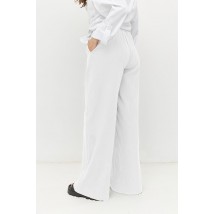 Женские широкие брюки белые летние Modna KAZKA MKRM4087-2