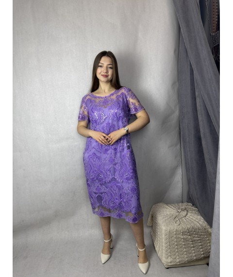 Платье женское фиолетовое вечернее мини в пайетках Modna KAZKA MKENG0816