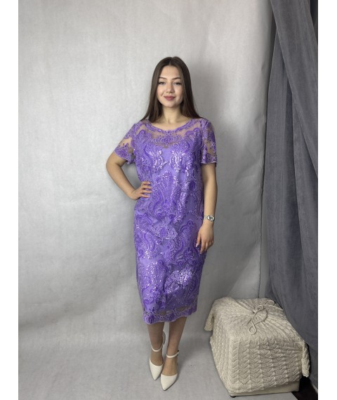 Платье женское фиолетовое вечернее мини в пайетках Modna KAZKA MKENG0816 54