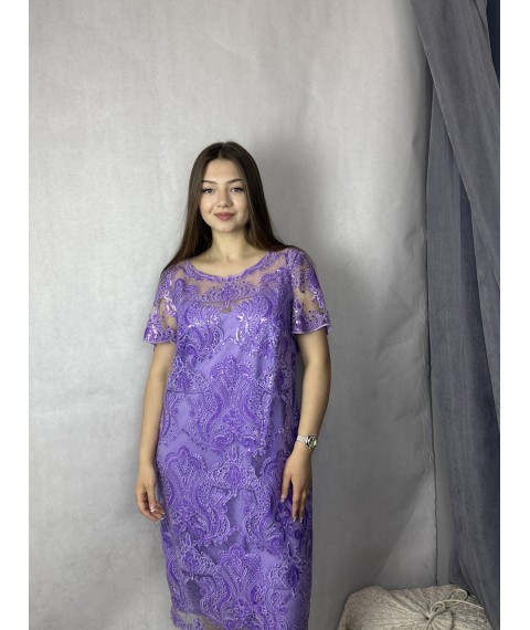 Платье женское фиолетовое вечернее мини в пайетках Modna KAZKA MKENG0816 54