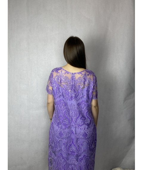 Платье женское фиолетовое вечернее мини в пайетках Modna KAZKA MKENG0816 56