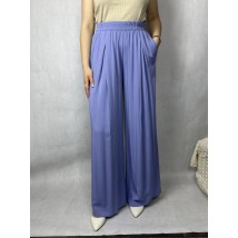 Женские свободные брюки с поясом на резинке голубые Modna KAZKA MKAZ6446-71