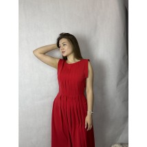 Платье женское миди красное дизайнерское нарядное Modna KAZKA Миори MKSN2015/3-03