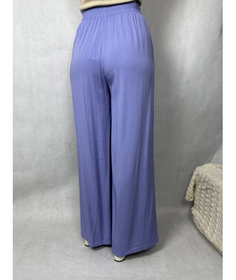 Женские свободные брюки с поясом на резинке голубые Modna KAZKA MKAZ6446-71 44