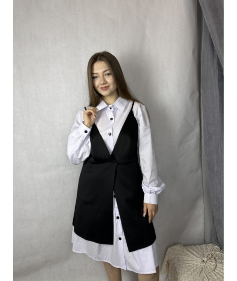 Женское платье-рубашка трансформер белое Modna KAZKA MKAD3276-1 50