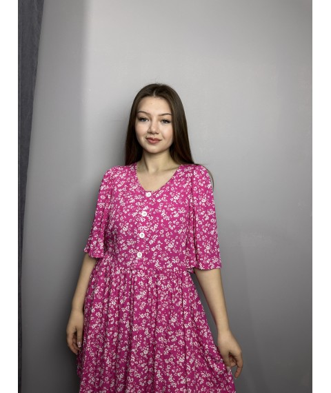 Платье женское летнее короткое розовое Modna KAZKA MKAZ6049-2 44