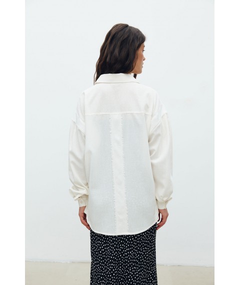 Женская рубашка свободного кроя белая Modna KAZKA MKRM4193-1