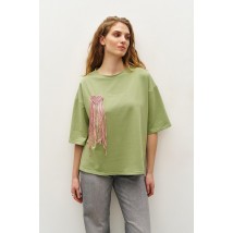 Брошка макраме Серце розовая MKRMBN-489-6
