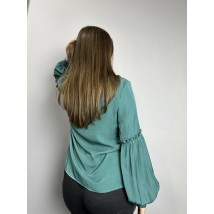 Блуза женская дизайнерская бирюзовая MKJL302999-1