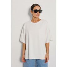 Футболка женская оверсайз базовая молочная Modna KAZKA MKAR32924-1 ONESIZE