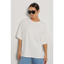 Футболка женская оверсайз базовая молочная Modna KAZKA MKAR32924-1 ONESIZE