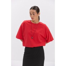 Футболка женская Modna KAZKA MKAR69181-7 красная базовая оверсайз