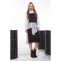 Блуза классическая белая асимметрия Варда MODNA KAZKA MKSH2065-1