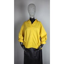Рубашка женская с пуговицами базовая коттоновая горчичная Modna KAZKA MKAD7467-02 42