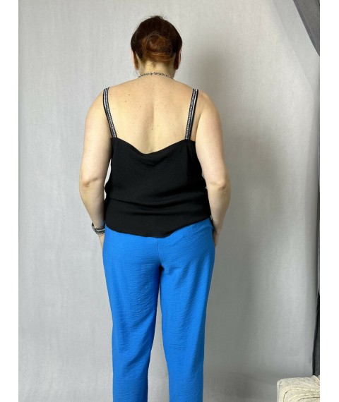 Майка женская черная на широких бретелях MODNA KAZKA MKSH2506-33