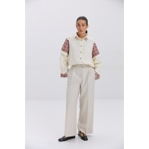 Рубашка женская ARJEN с вышивкой светло-бежевый MKAR69222-1