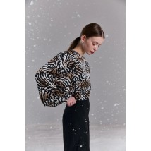 Стильная блуза прямого силуэта черный Modna KAZKA MKAZ6778-1