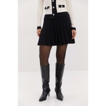 Короткая вязаная юбка в складки черная Modna KAZKA MKAR102184-2