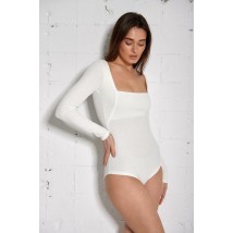 Боди женское в рубчик с квадратным вырезом молочное Modna KAZKA MKAR46712-1 42