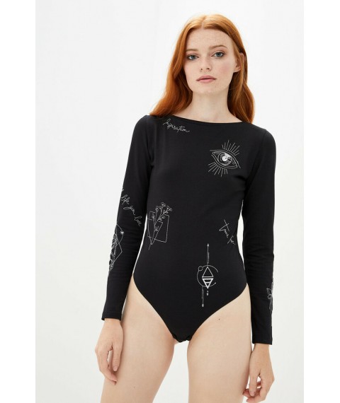 Женское черное боди тату с вышивкой Modna KAZKA MKRM2231-1 44