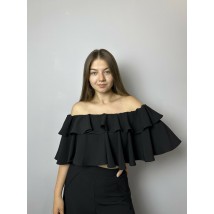 Топ женский с воланами черный TRG MKTRG3609-1