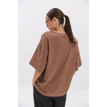 Футболка женская коричневая oversize Modna KAZKA MKAR69181-2