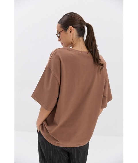 Футболка женская коричневая oversize ARJEN MKAR69181-2