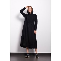 Дизайнерськое женское платье черного цвета миди PARI MKPR8847-5