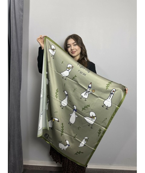 Платок женский "Бойові гусаки" 90х90 см Modna KAZKA MKNCH080623-21