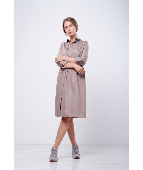 Платье бежевое женское дизайнерское Modna KAZKA Глория MKPR783-3 50