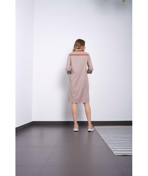 Платье бежевое женское дизайнерское Modna KAZKA Глория MKPR783-3 50