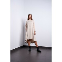 Платье женское асимметричное дизайнерское миди белое "Галина" PARI MKPR140623-1