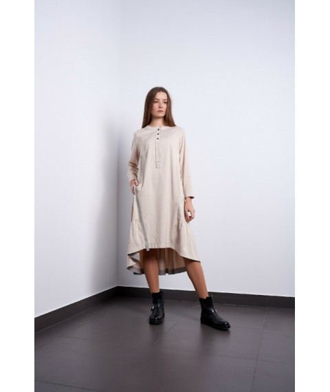 Платье женское асимметричное дизайнерское миди белое "Галина" PARI MKPR140623-1
